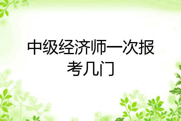 中级经济师一次报考几门