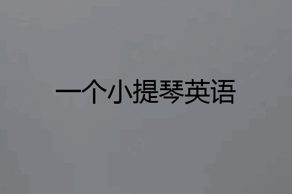 一个小提琴英语