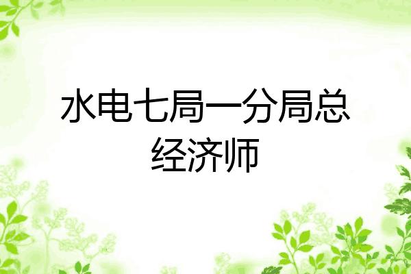 水电七局一分局总经济师