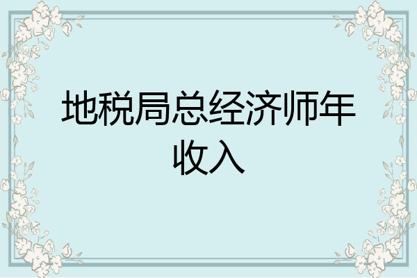 地税局总经济师年收入
