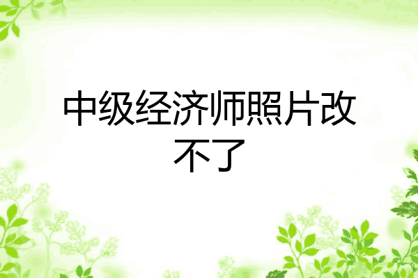 中级经济师照片改不了