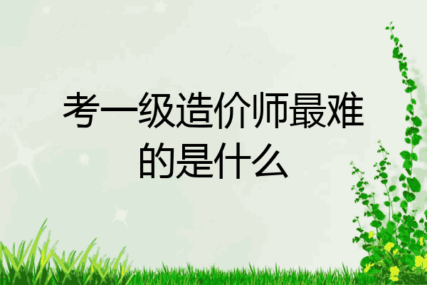 考一级造价师最难的是什么