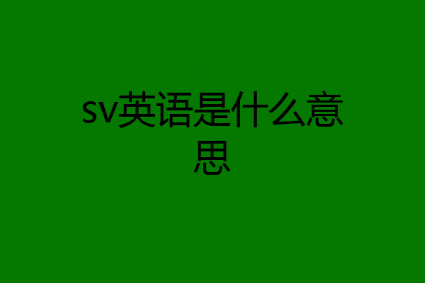 sv英语是什么意思