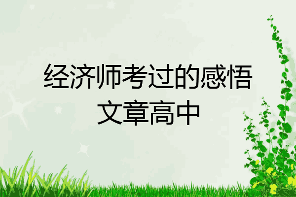 经济师考过的感悟文章高中