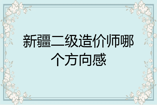 新疆二级造价师哪个方向感