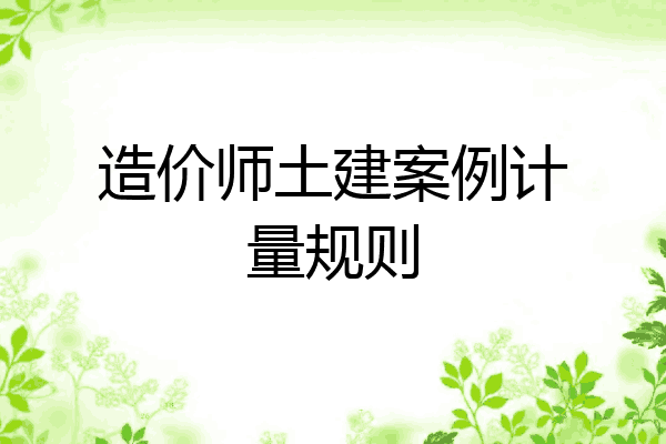 造价师土建案例计量规则