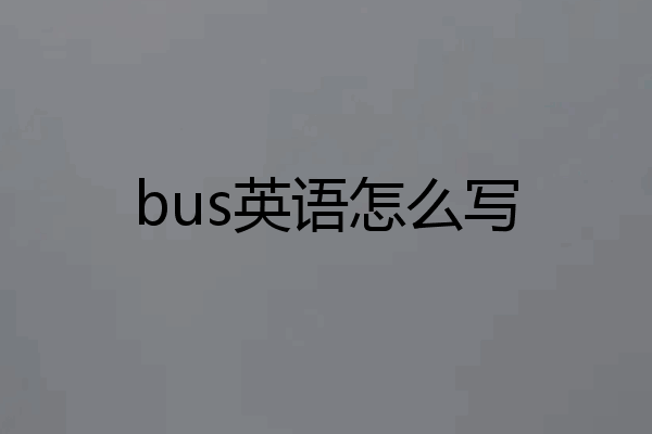 bus英语怎么写