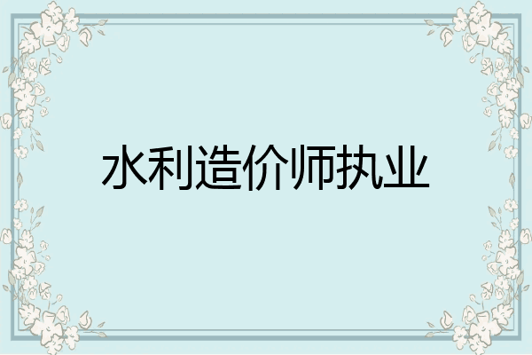 水利造价师执业