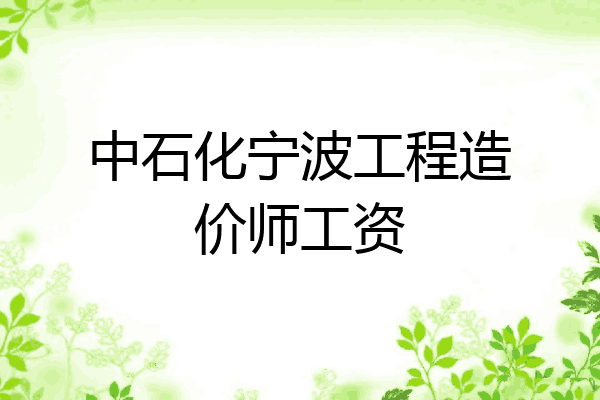 中石化宁波工程造价师工资