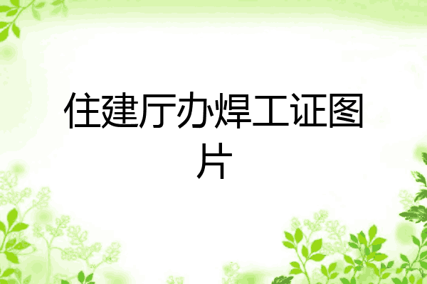 住建厅办焊工证图片