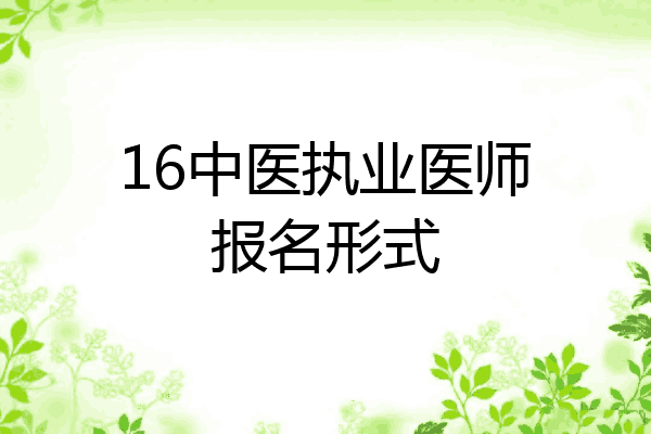 16中医执业医师报名形式