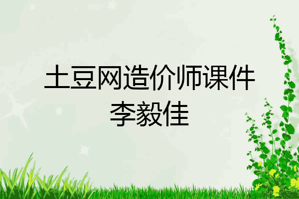 土豆网造价师课件李毅佳