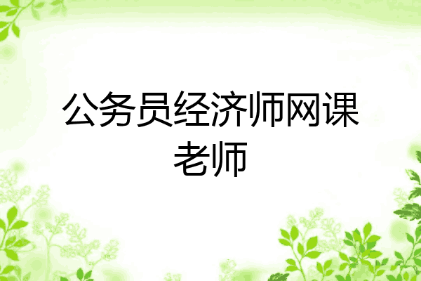 公务员经济师网课老师