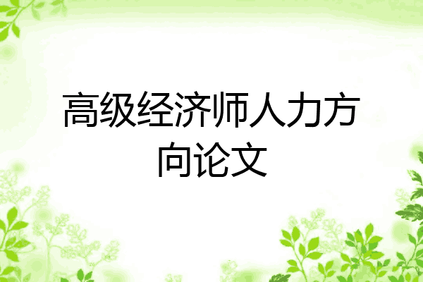高级经济师人力方向论文