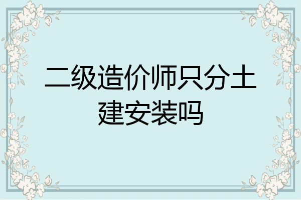 二级造价师只分土建安装吗