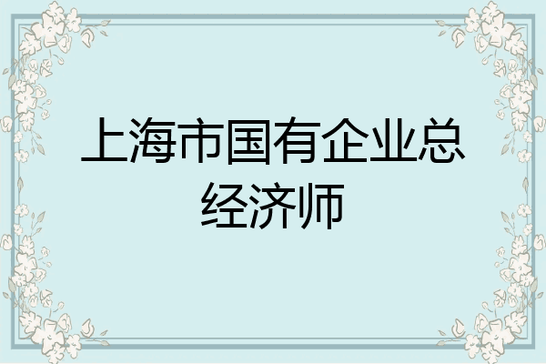 上海市国有企业总经济师
