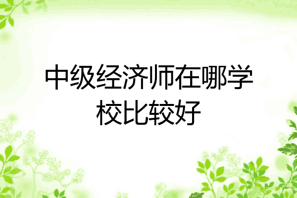 中级经济师在哪学校比较好