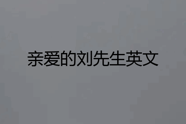亲爱的刘先生英文