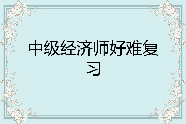 中级经济师好难复习