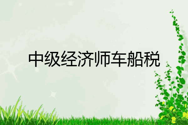 中级经济师车船税