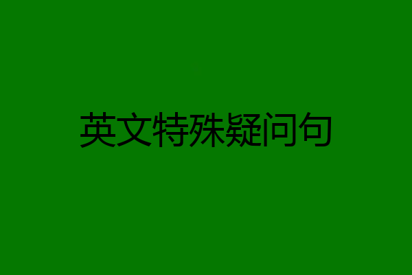 英文特殊疑问句