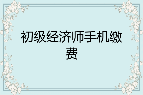 初级经济师手机缴费