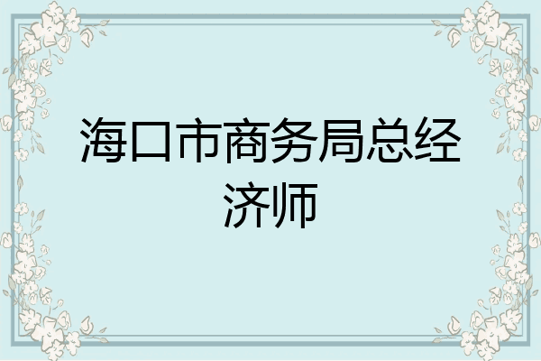 海口市商务局总经济师