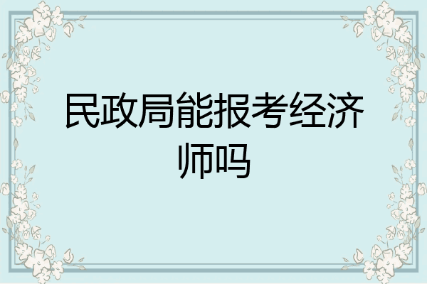 民政局能报考经济师吗