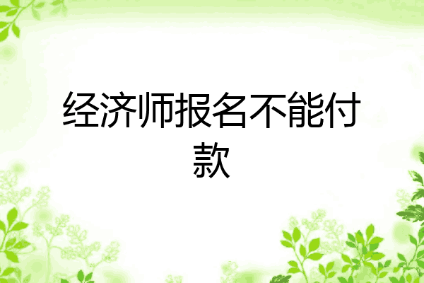 经济师报名不能付款