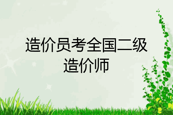 造价员考全国二级造价师