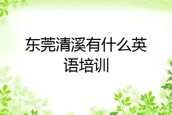 东莞清溪有什么英语培训