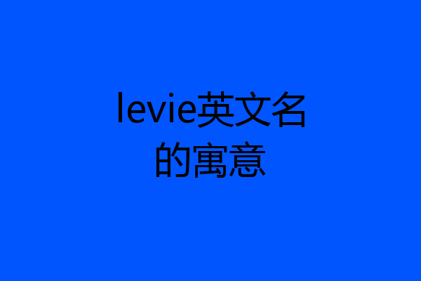 levie英文名的寓意