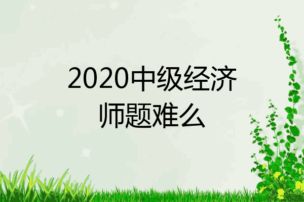 2020中级经济师题难么