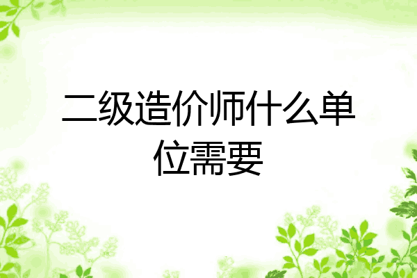 二级造价师什么单位需要