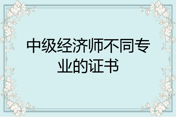 中级经济师不同专业的证书