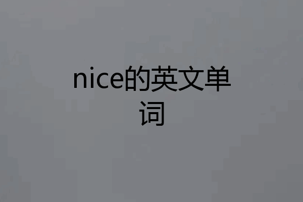 nice的英文单词