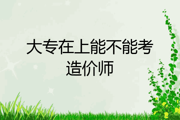 大专在上能不能考造价师