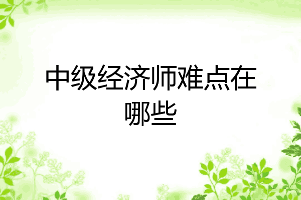 中级经济师难点在哪些