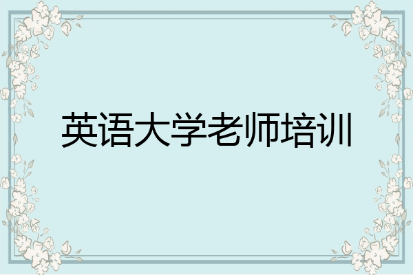 英语大学老师培训