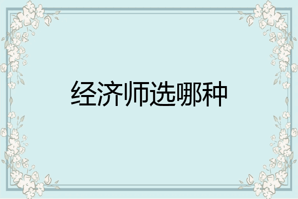 经济师选哪种