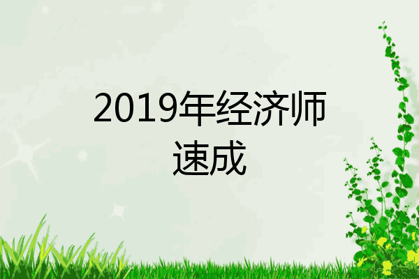2019年经济师速成