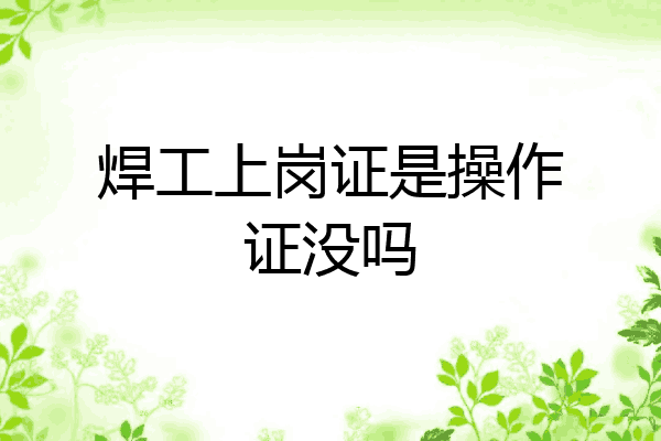 焊工上岗证是操作证没吗