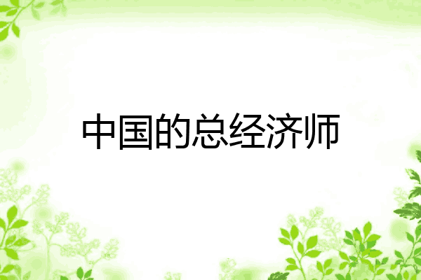 中国的总经济师