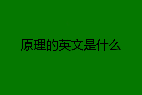 原理的英文是什么