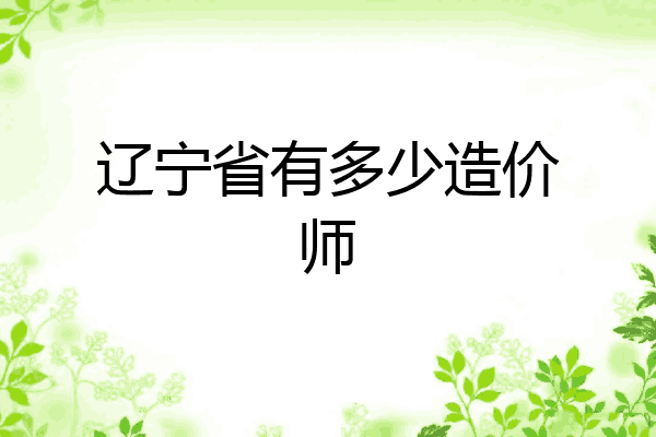 辽宁省有多少造价师