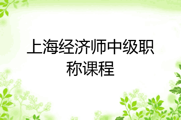 上海经济师中级职称课程