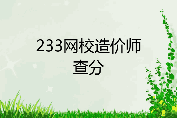 233网校造价师查分