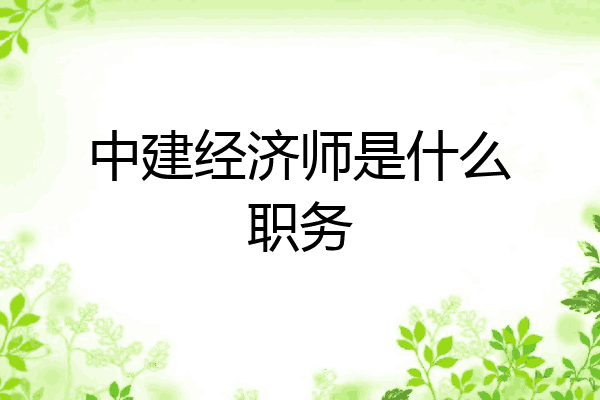 中建经济师是什么职务