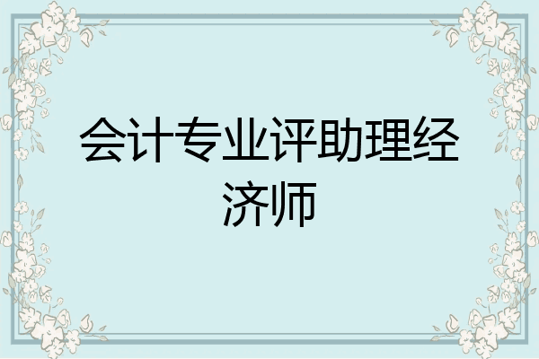 会计专业评助理经济师