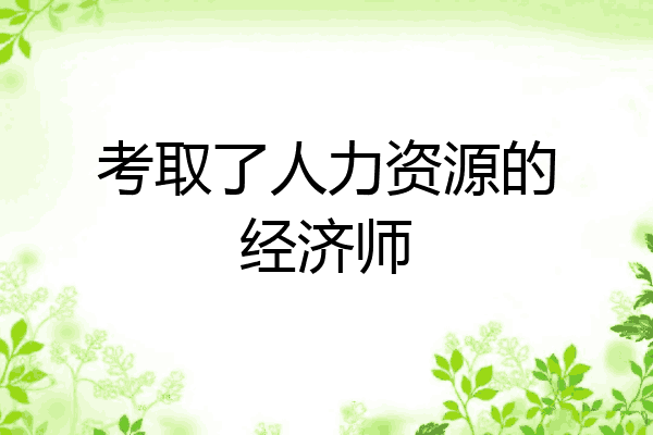 考取了人力资源的经济师